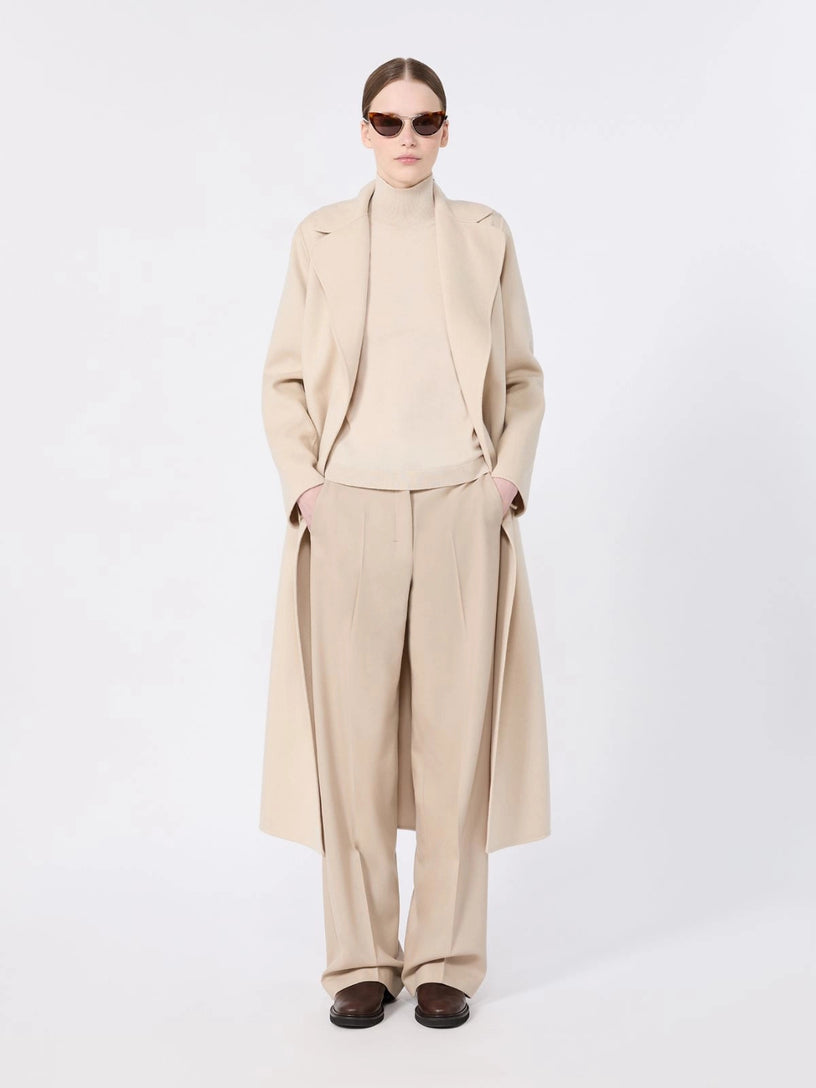 Cappotto Poldo a vestaglia in drap di lana