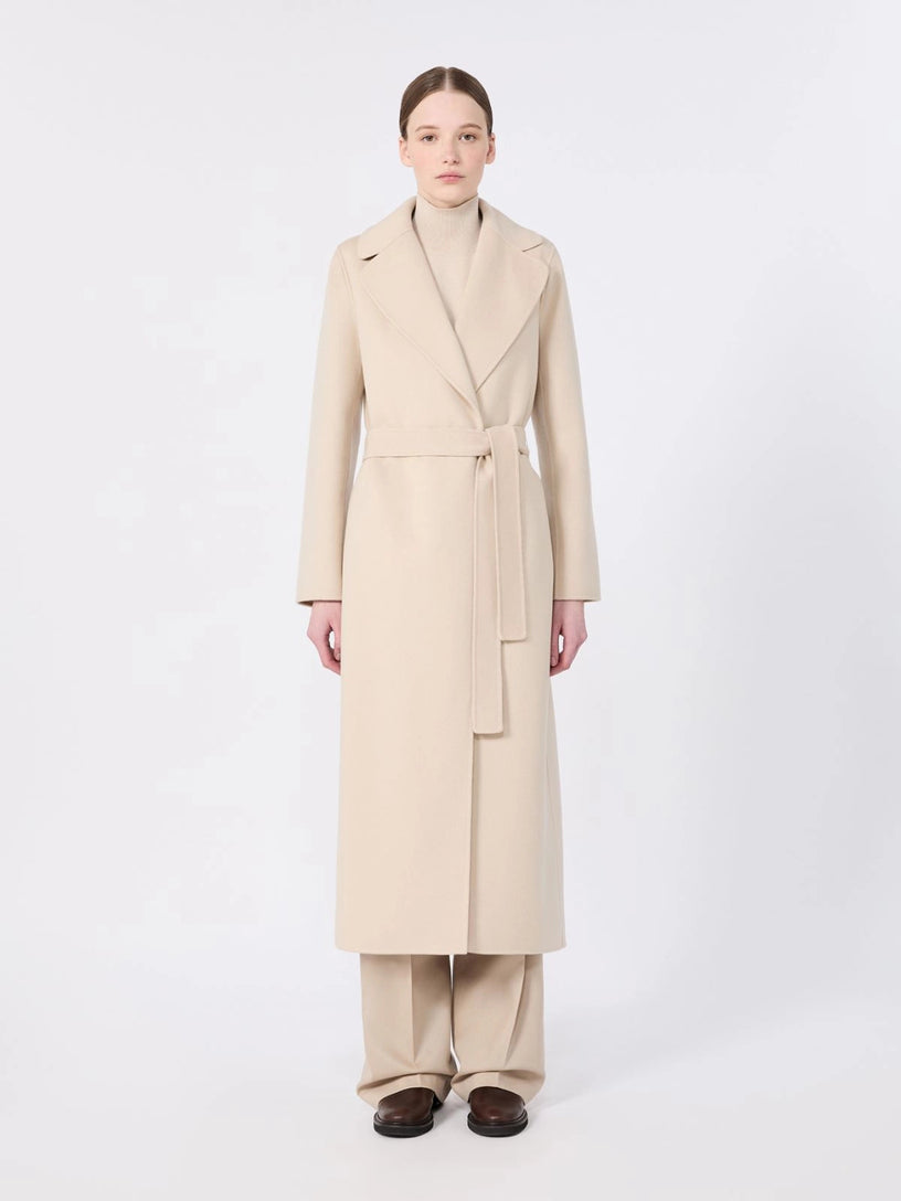 Cappotto Poldo a vestaglia in drap di lana