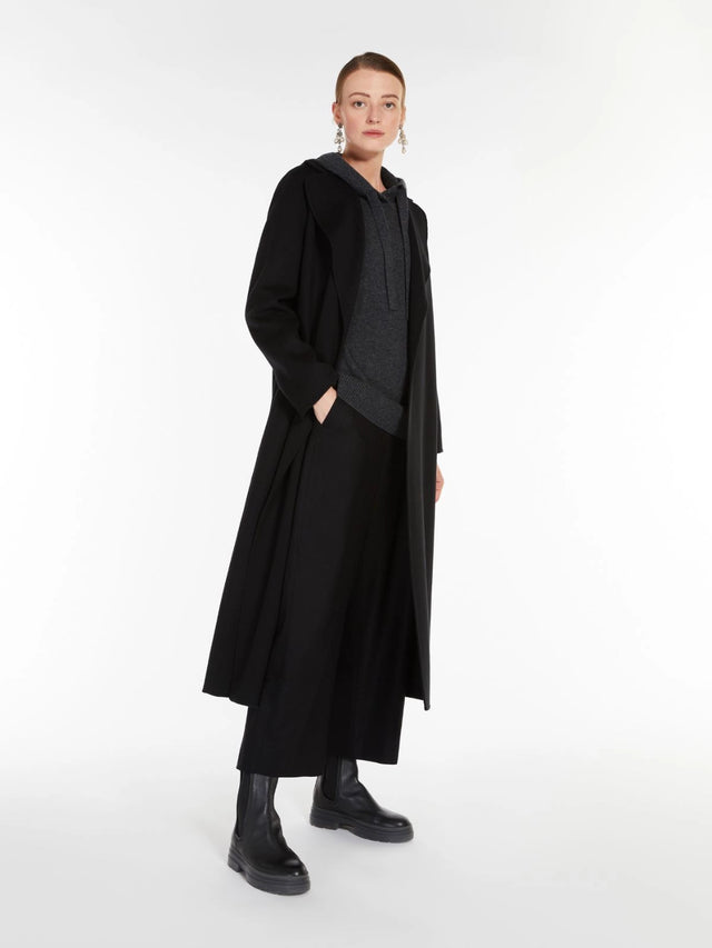 Cappotto Poldo a vestaglia in drap di lana