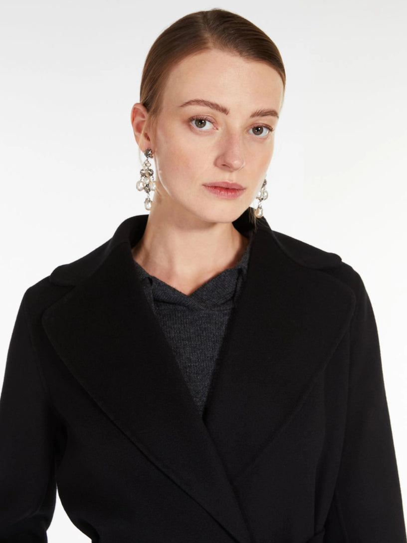 Cappotto Poldo a vestaglia in drap di lana