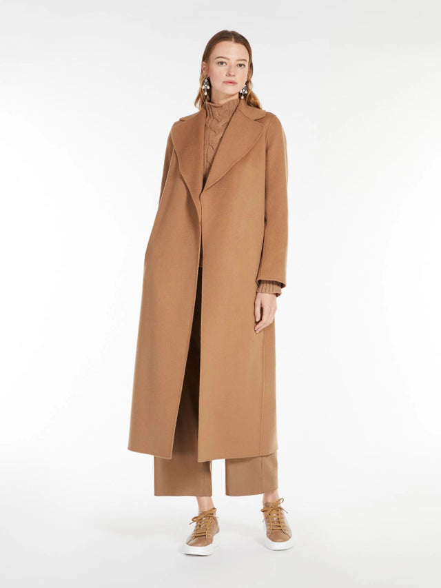 Cappotto Poldo a vestaglia in drap di lana