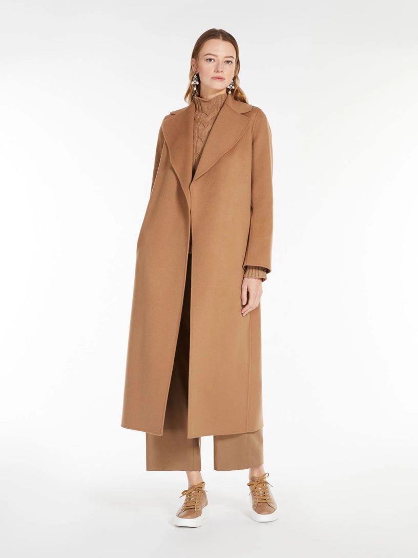Cappotto Poldo a vestaglia in drap di lana