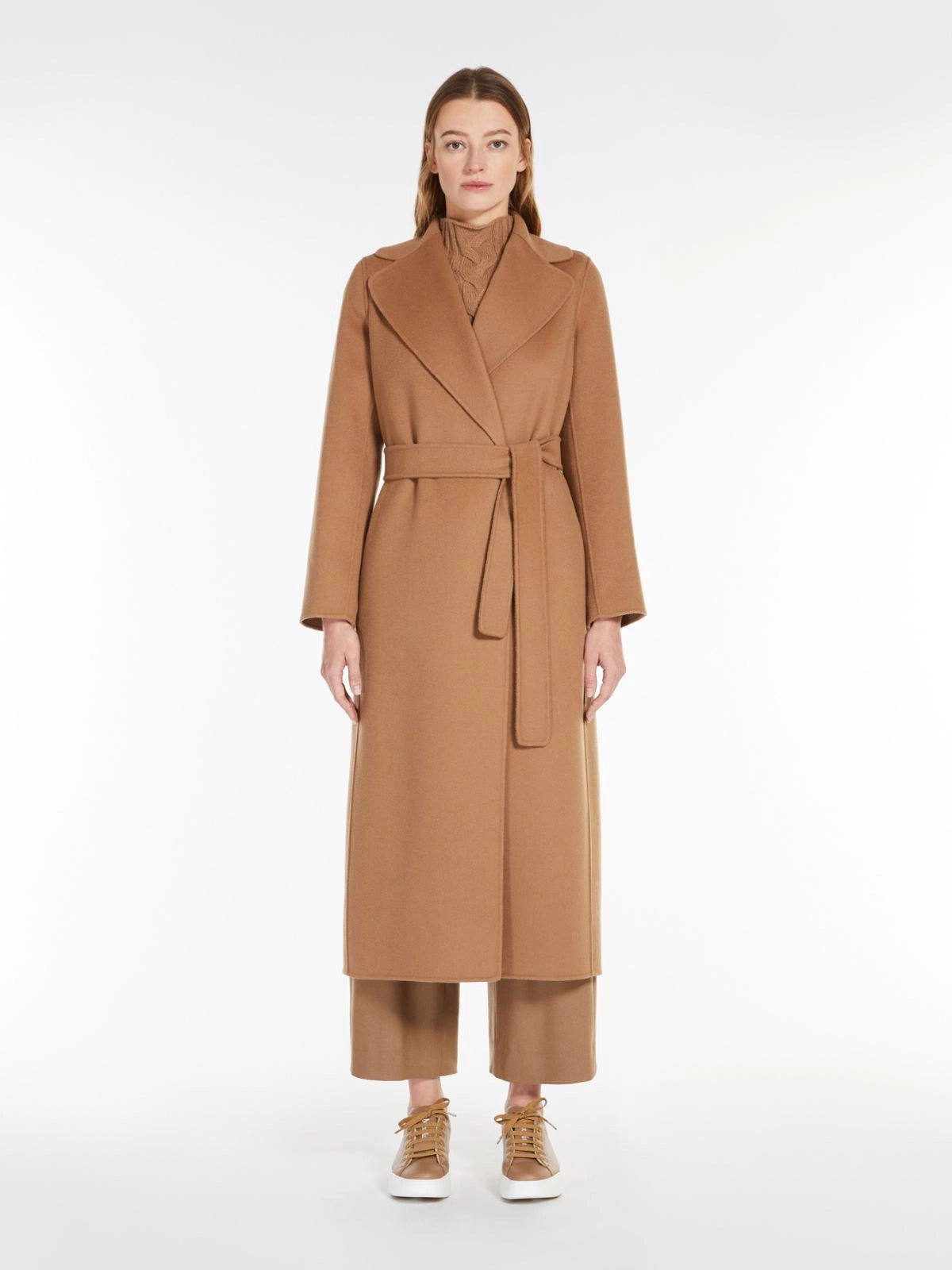 Cappotto Poldo a vestaglia in drap di lana