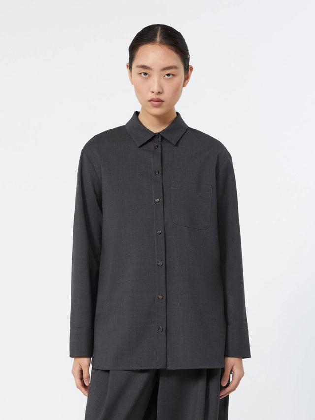 Opera shirt in wool canvas