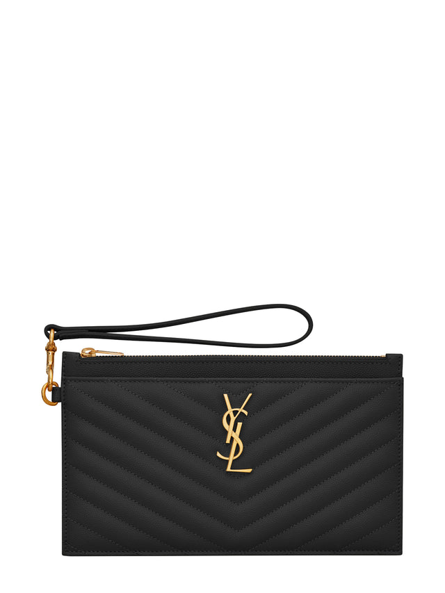 CASSANDRE MATELASSÉ LARGE BILL POUCH in pelle trapuntata martellata