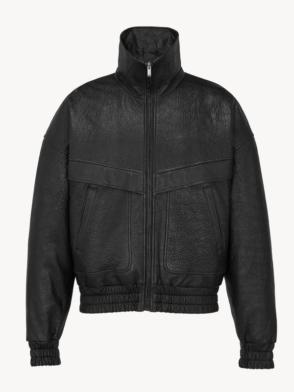 Jacket in bubbled lambskin