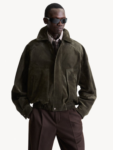 Bomber in pelle crosta vintage