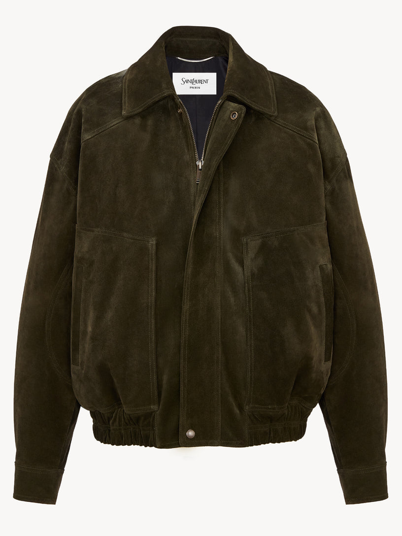 Bomber in pelle crosta vintage