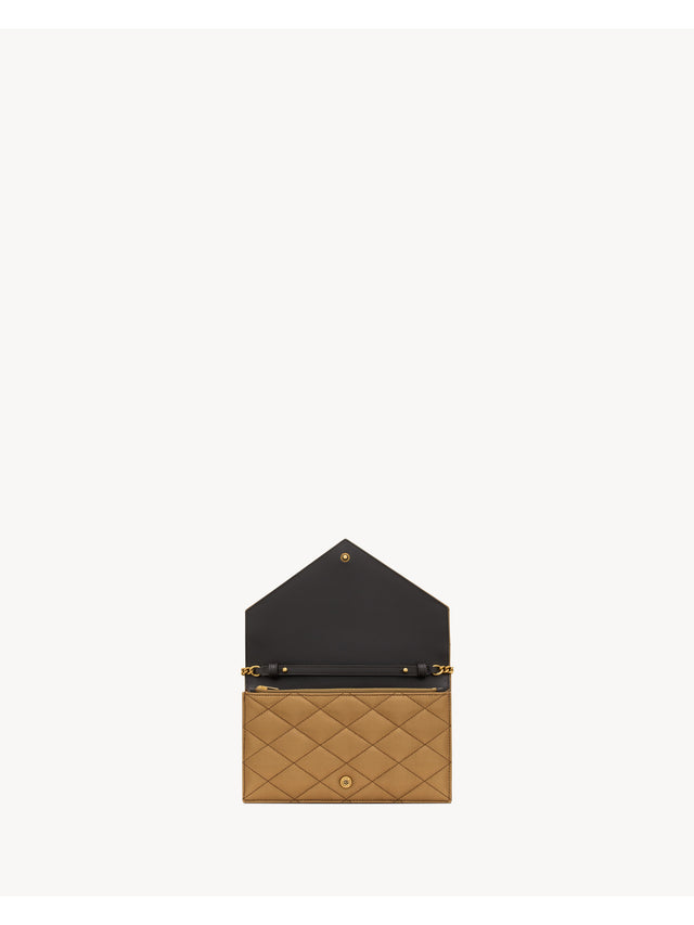 PARIS chain wallet in metallic leather