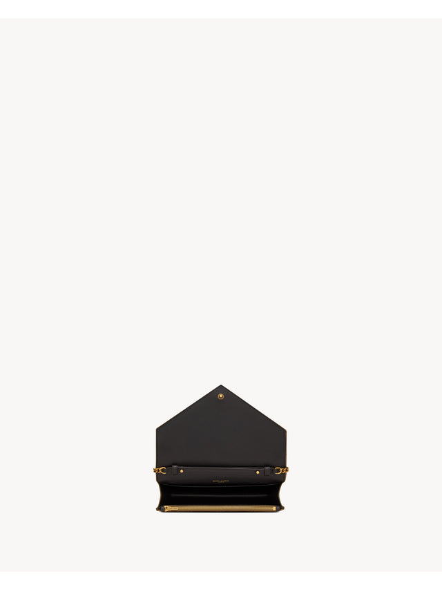 PARIS chain wallet in metallic leather