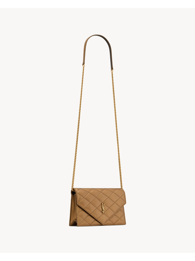 PARIS chain wallet in metallic leather