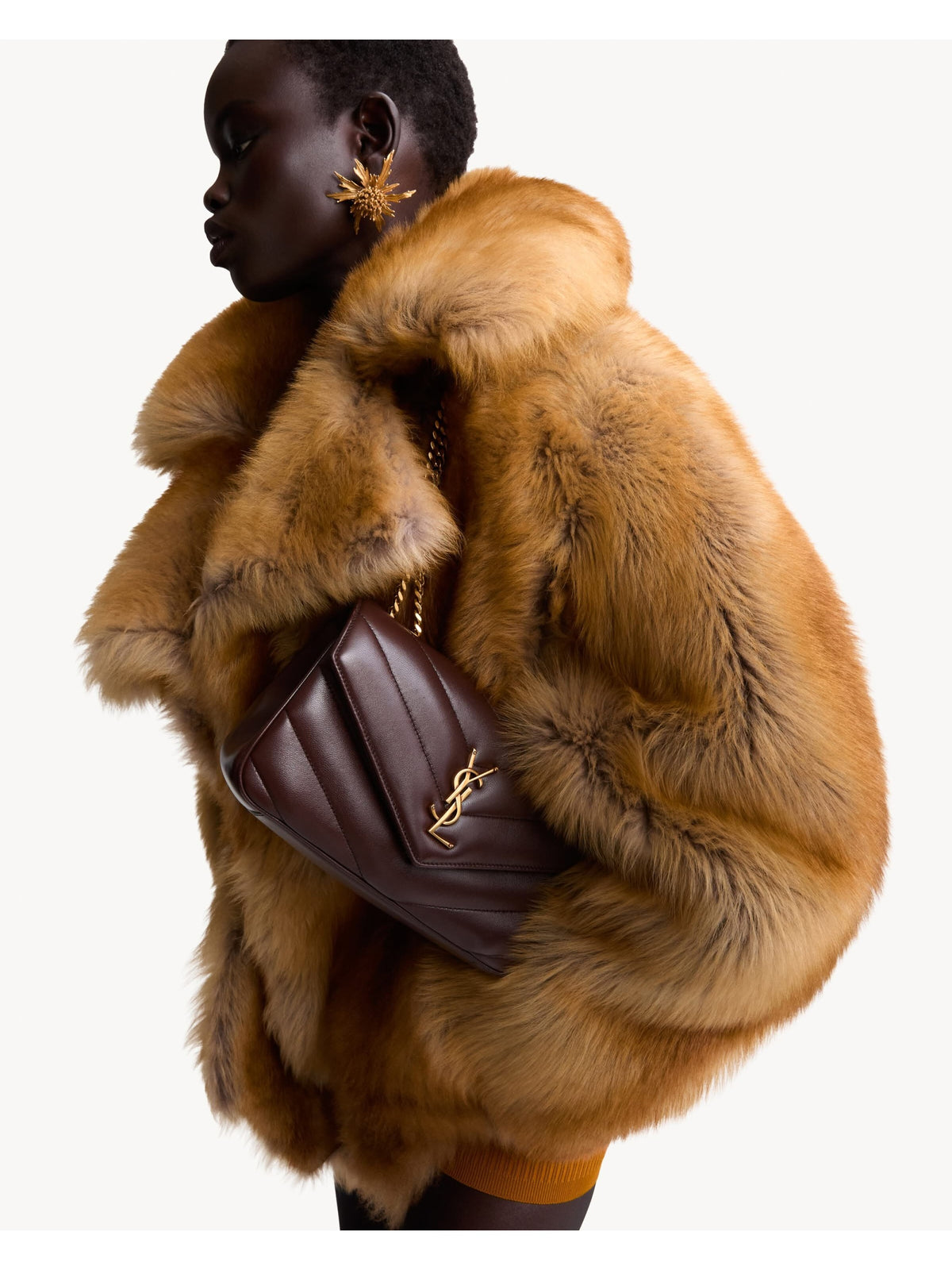 Borsa LOULOU piccola in pelle di vitello trapuntata