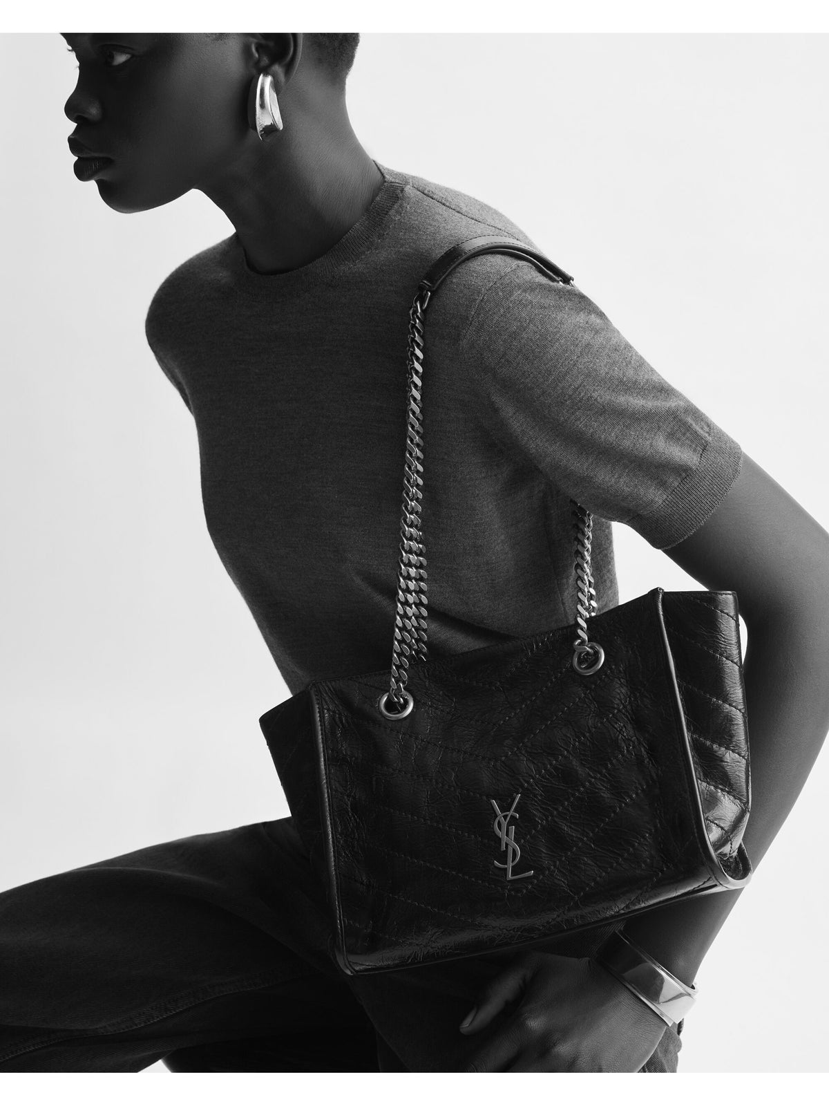Borsa shopping NIKI piccola in pelle vintage