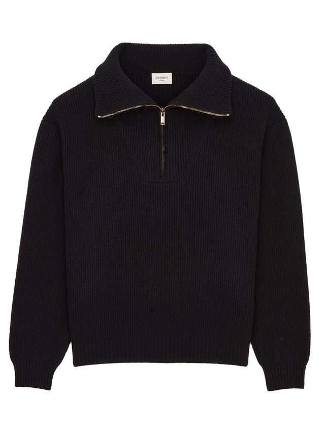 Pullover con chiusura a mezza zip