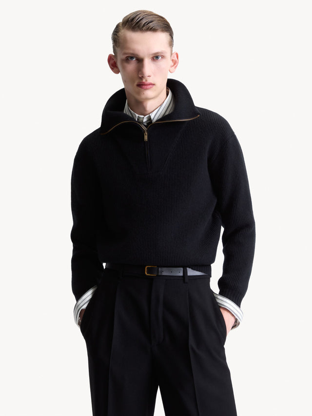 Pullover con chiusura a mezza zip