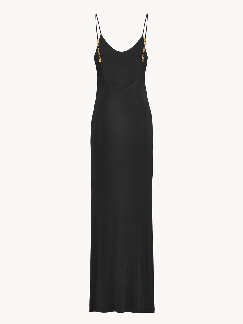 Abito a schiena nuda in maglia con catena Cassandre