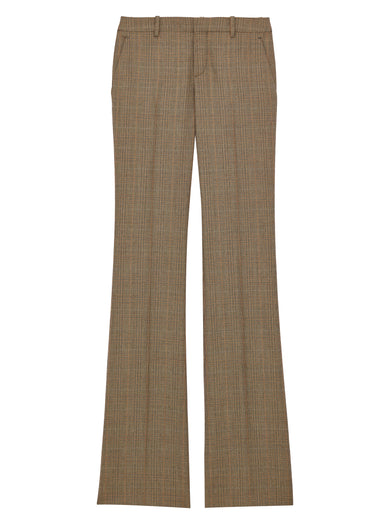 Pantaloni svasati in lana pied de poule Principe di Galles