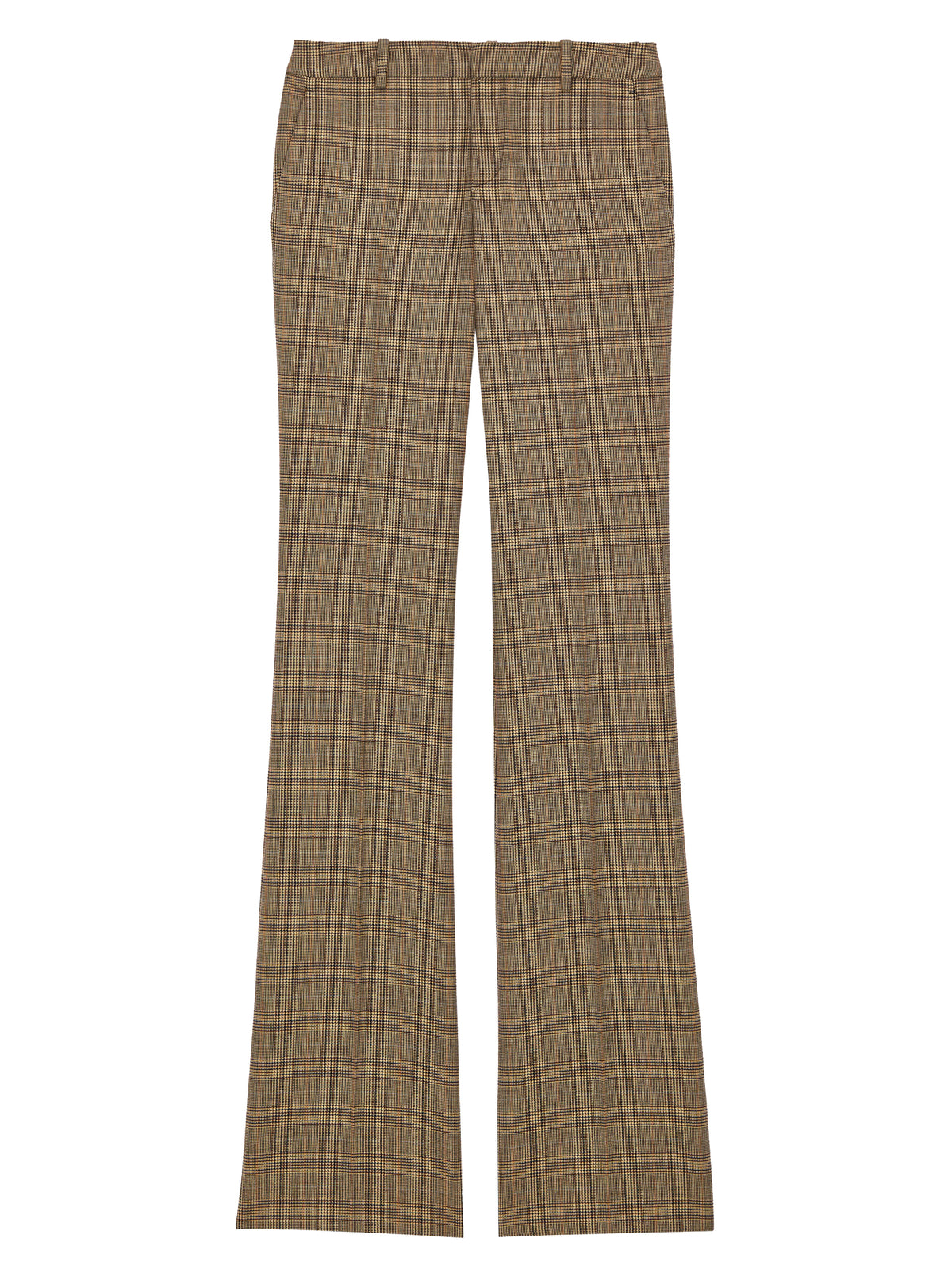 Pantaloni svasati in lana pied de poule Principe di Galles
