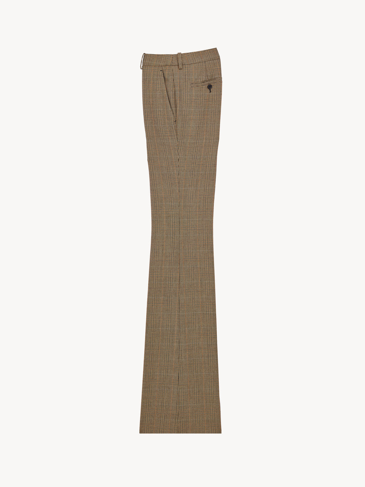 Pantaloni svasati in lana pied de poule Principe di Galles
