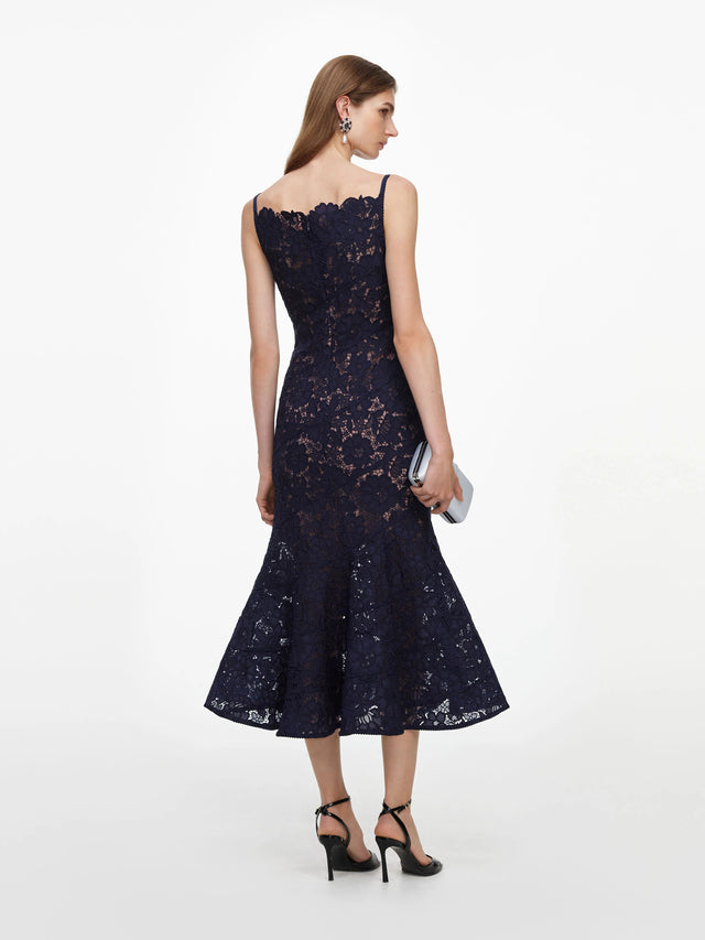 Spiral lace midi dress