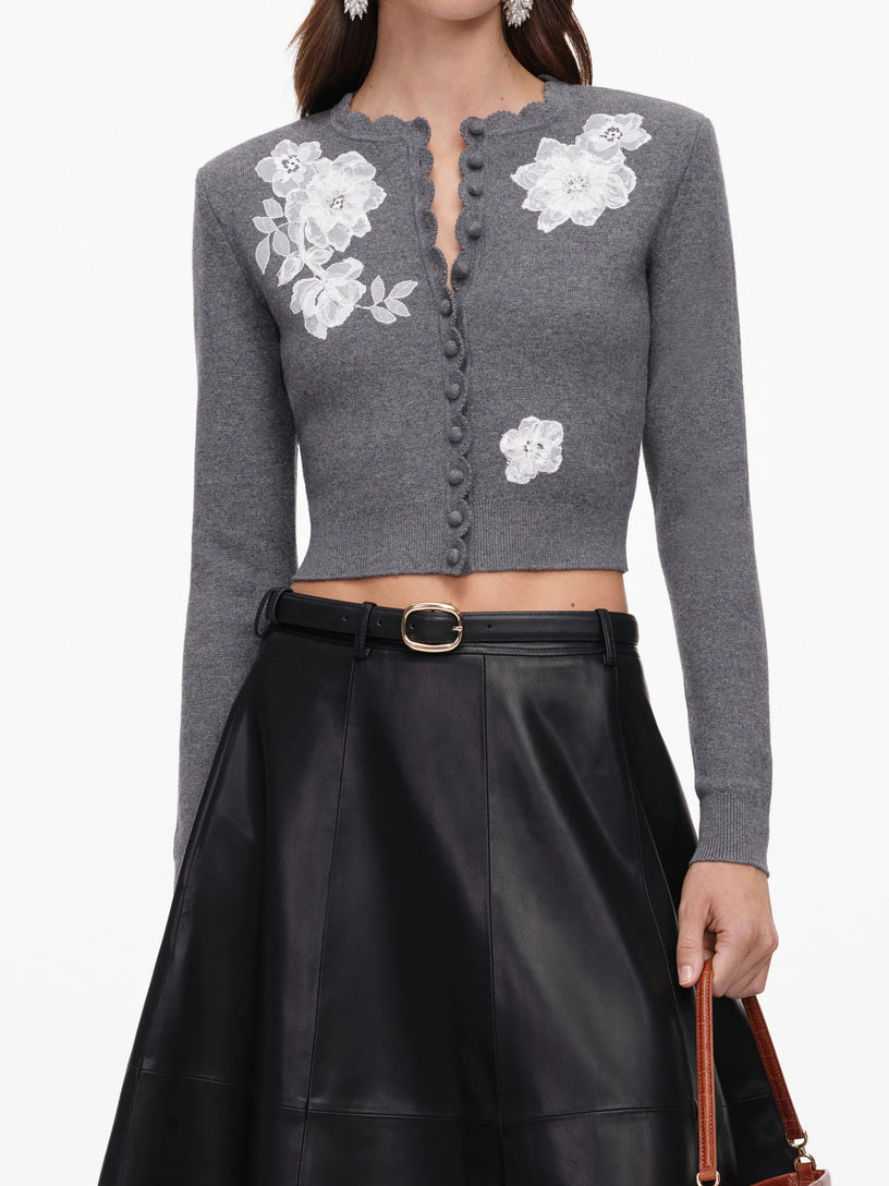 Cardigan con fiori
