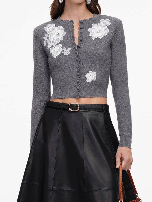 Cardigan con fiori