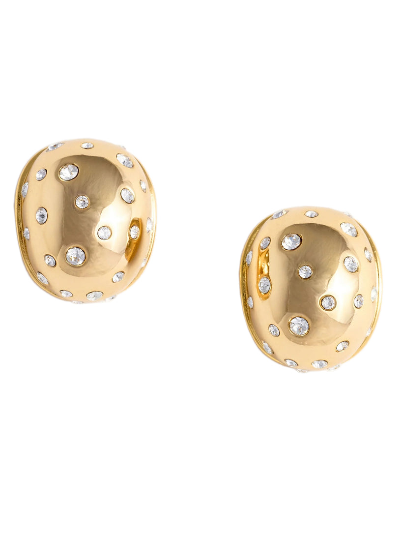 Orecchini curvi in oro con cristalli