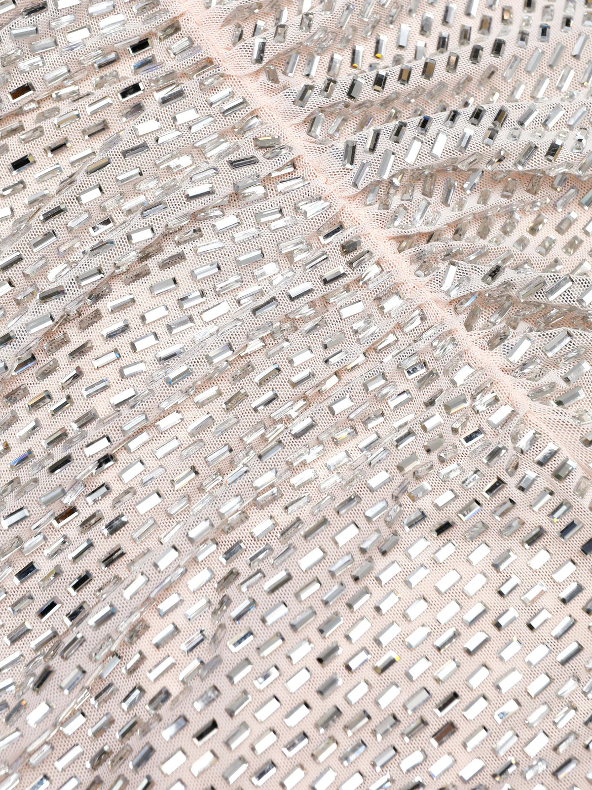 Mini abito drappeggiato con strass argentati