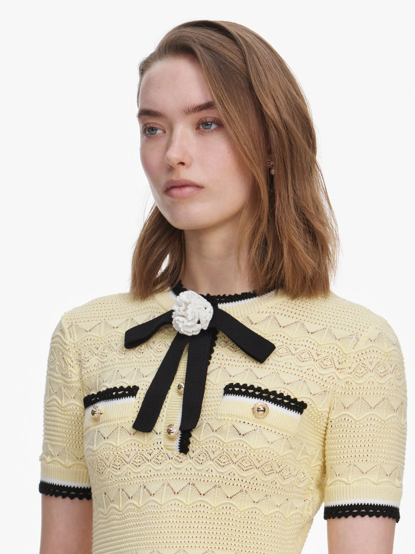 Mini abito in maglia traforata