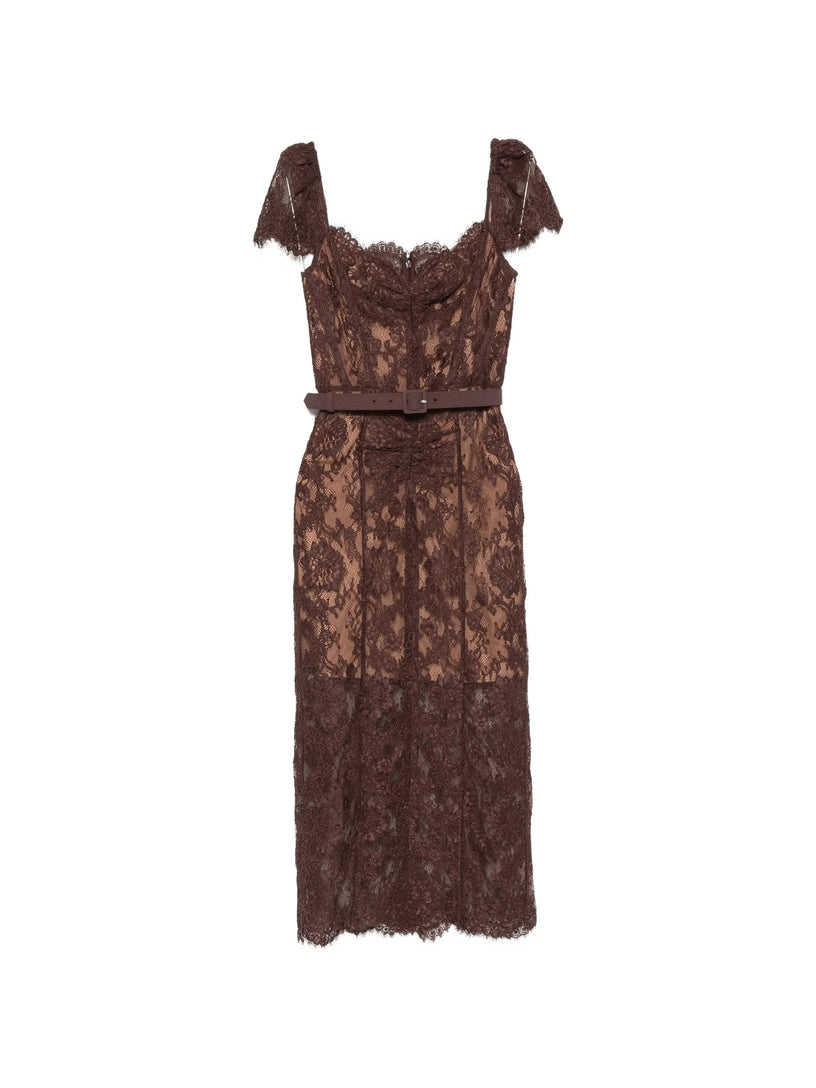 Abito midi in pizzo