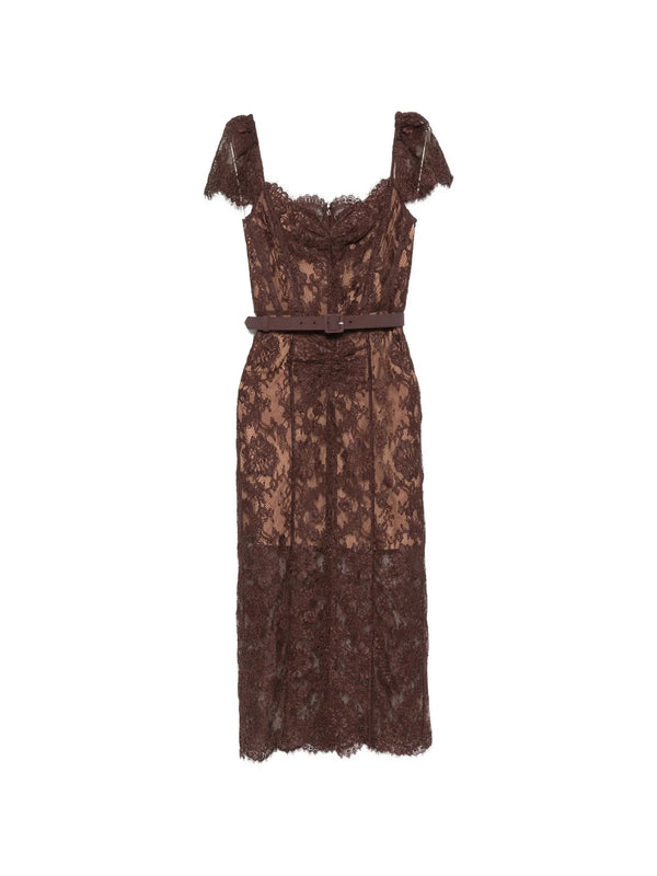 Abito midi in pizzo