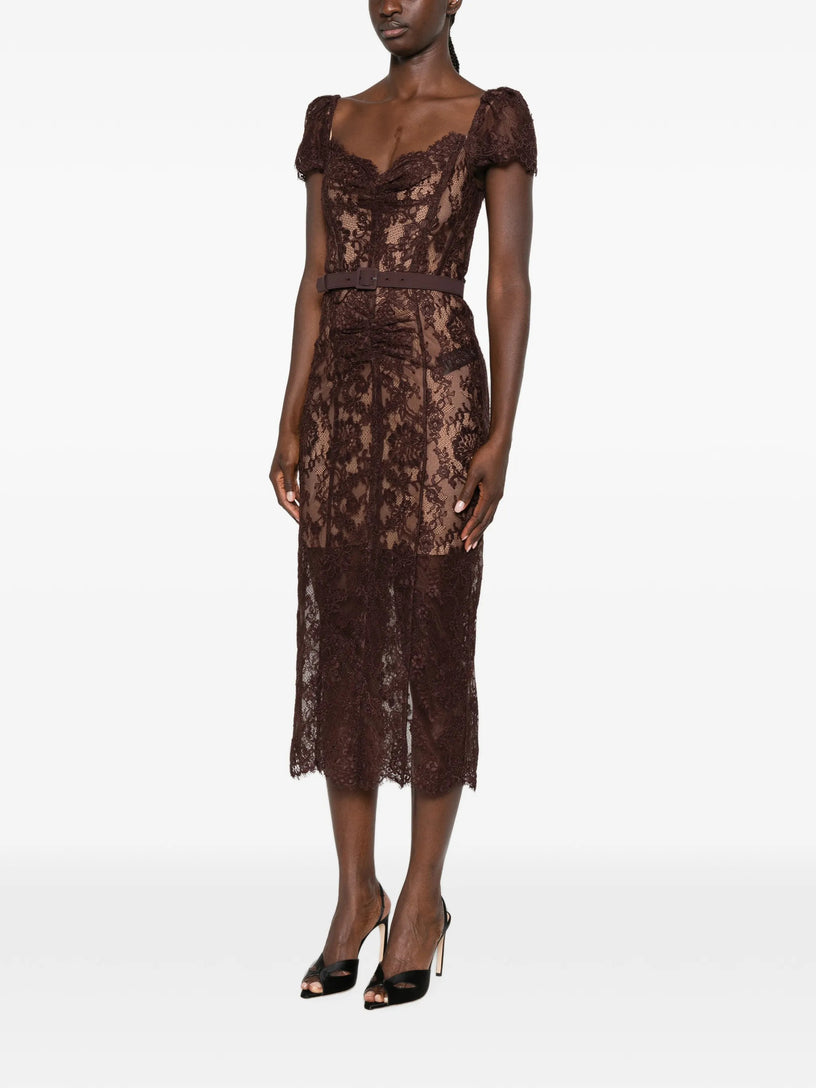 Abito midi in pizzo