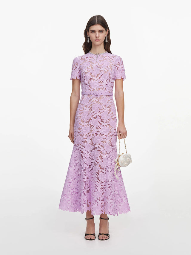 Abito midi in pizzo