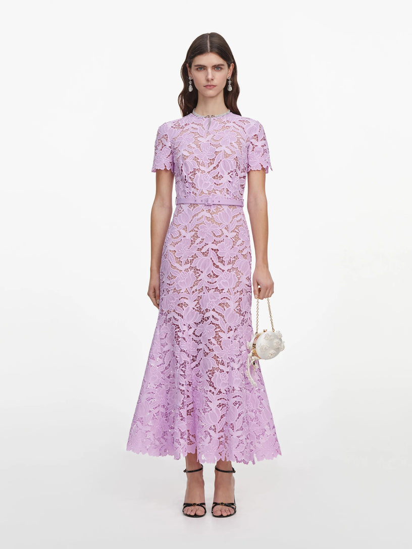 Abito midi in pizzo