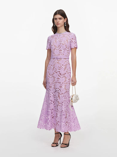 Abito midi in pizzo