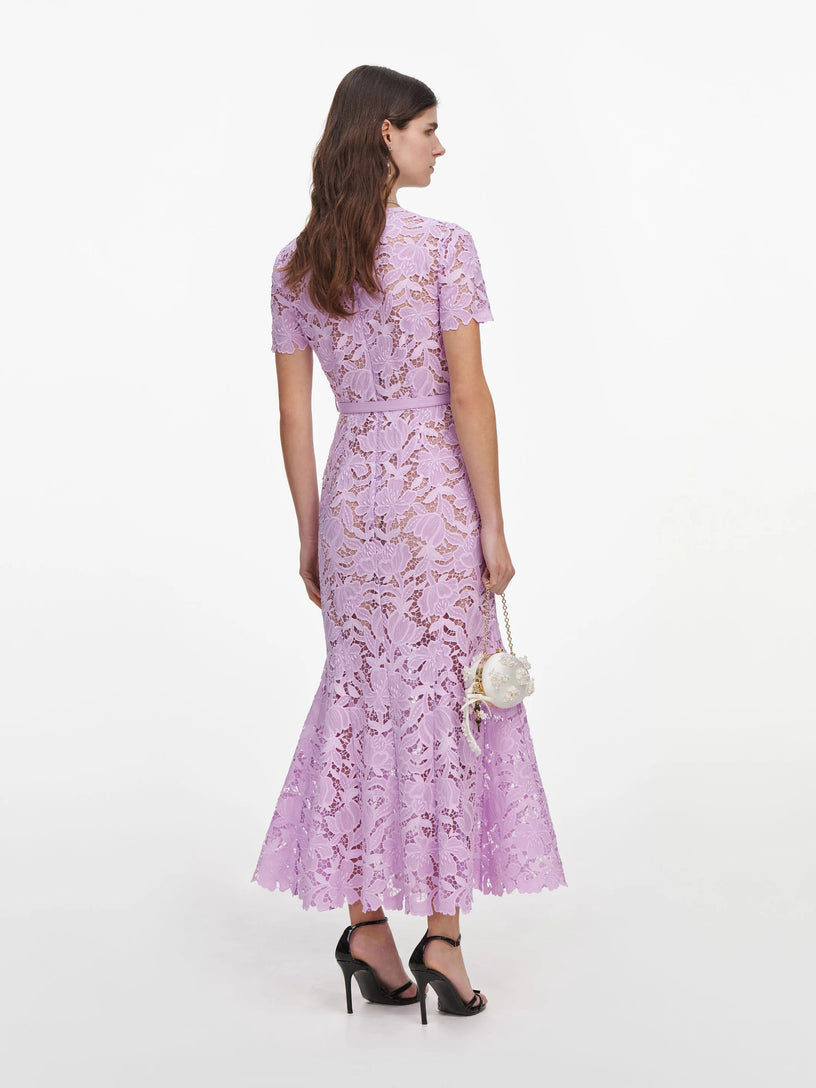 Abito midi in pizzo