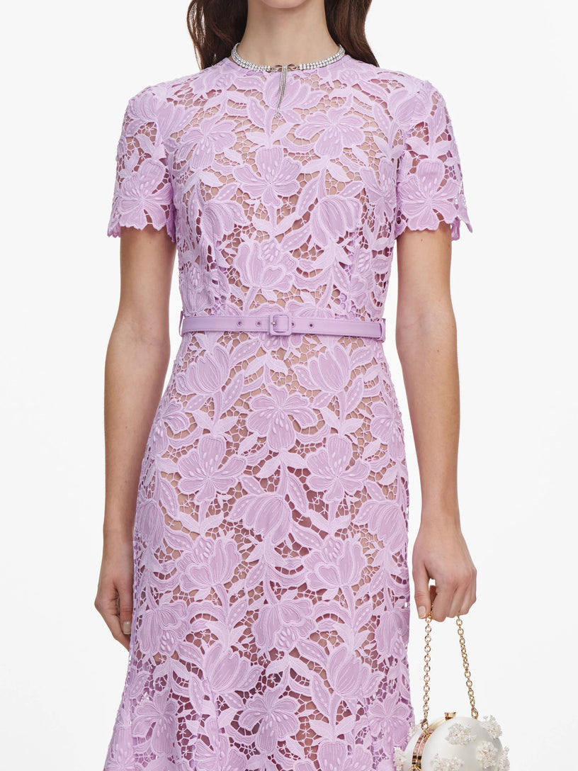 Abito midi in pizzo