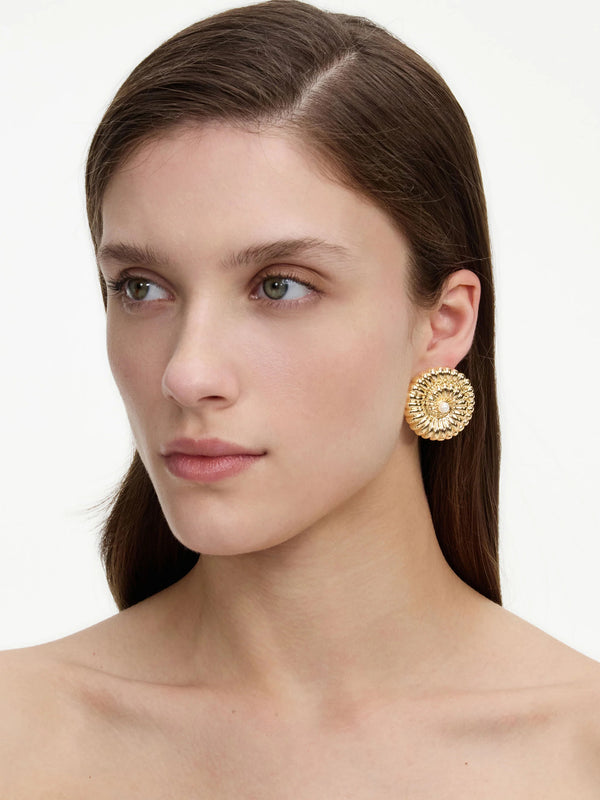 Gold Pearl Shell Earrings
