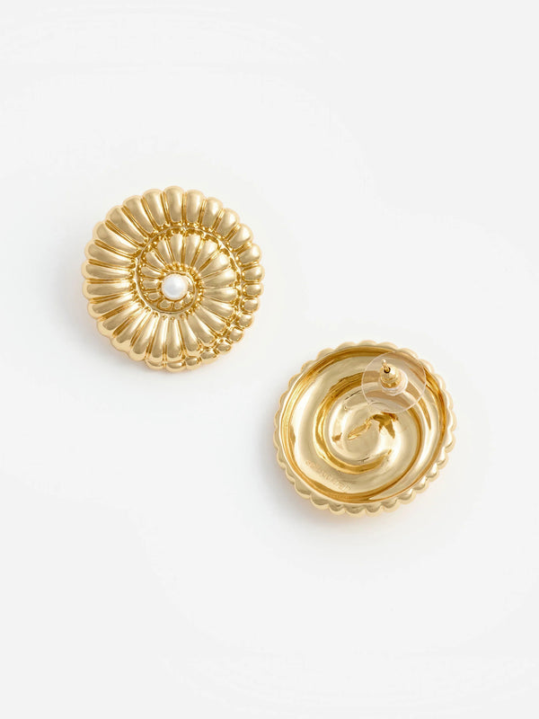 Gold Pearl Shell Earrings