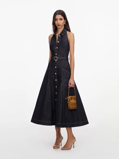 Abito midi in denim