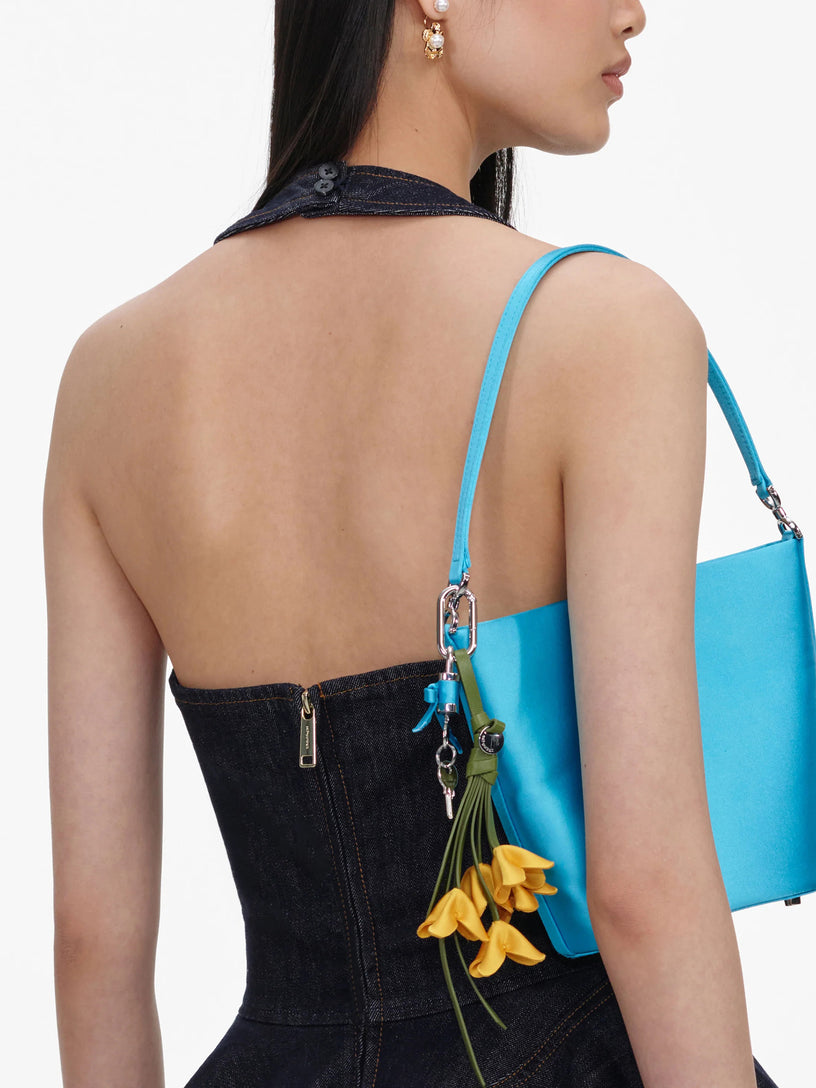 Mini abito in denim con scollo all'americana