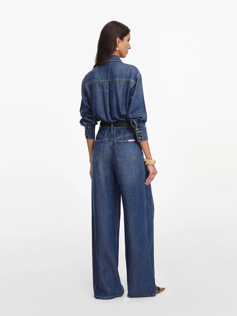 Tuta intera in denim dalla vestibilità comoda