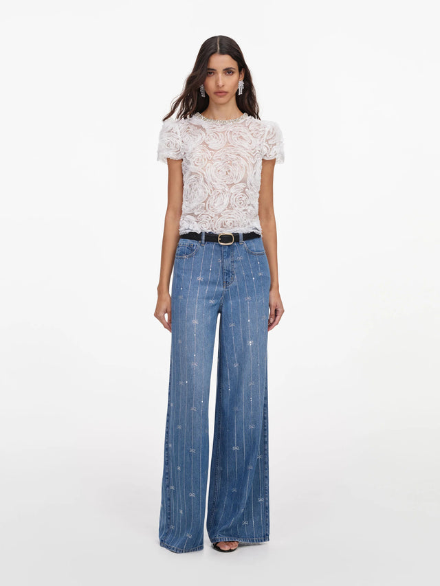 Rhinestone Stripe Denim Jeans