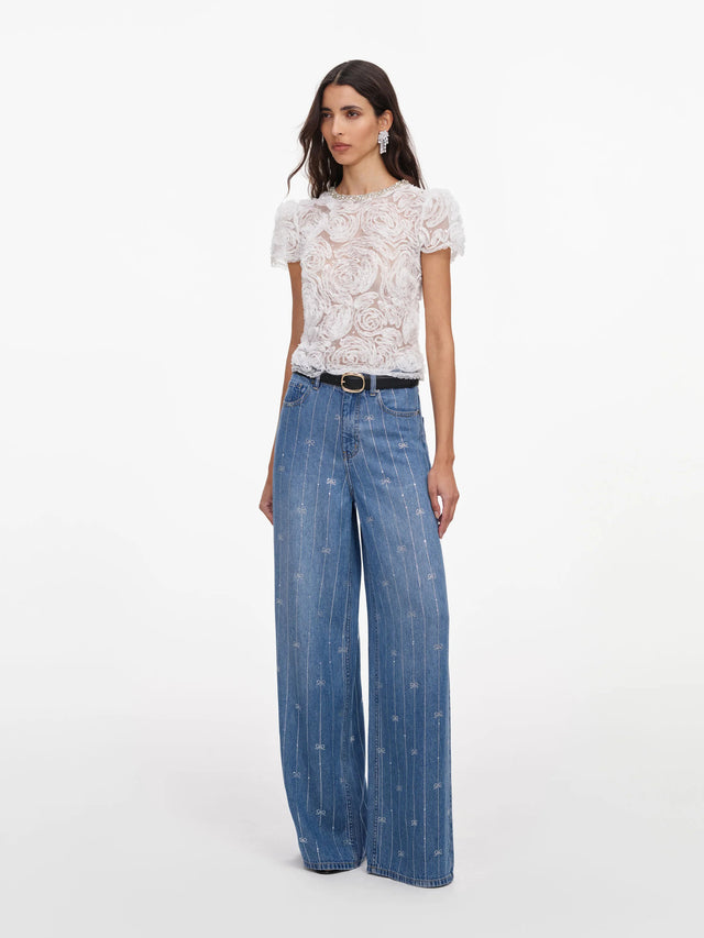 Rhinestone Stripe Denim Jeans