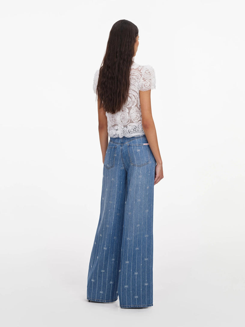 Rhinestone Stripe Denim Jeans