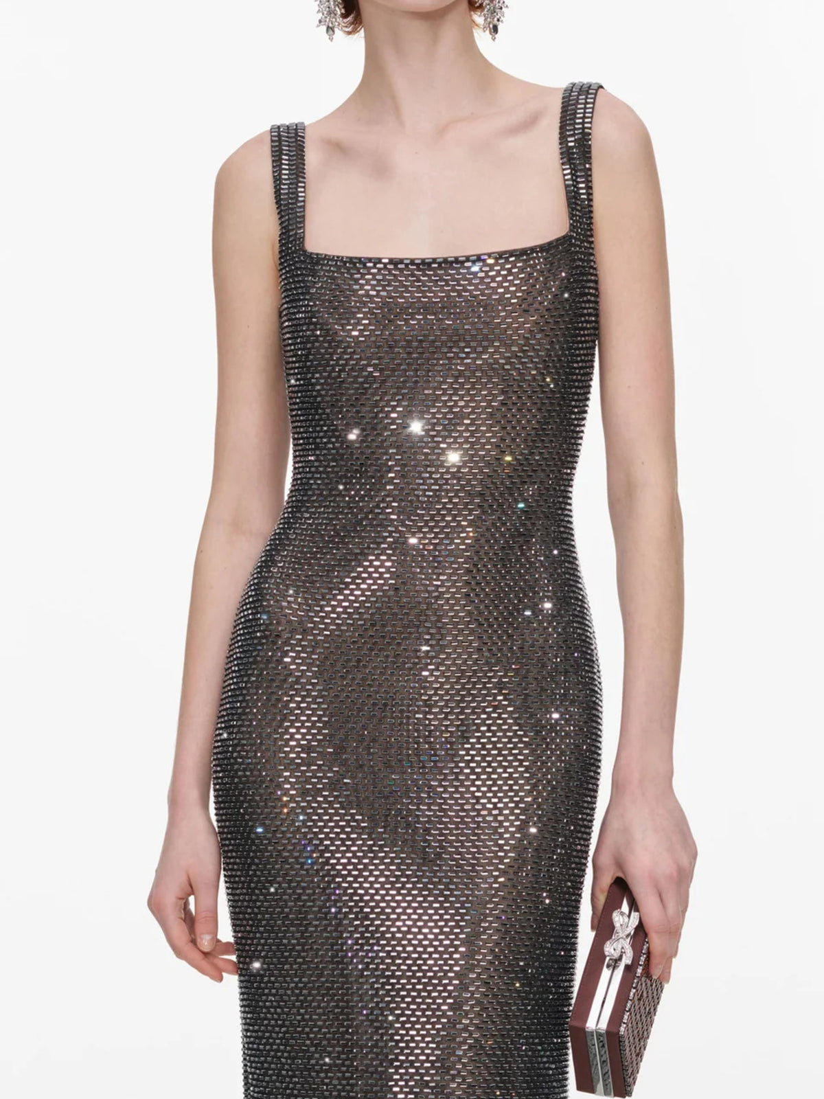 Abito lungo con strass