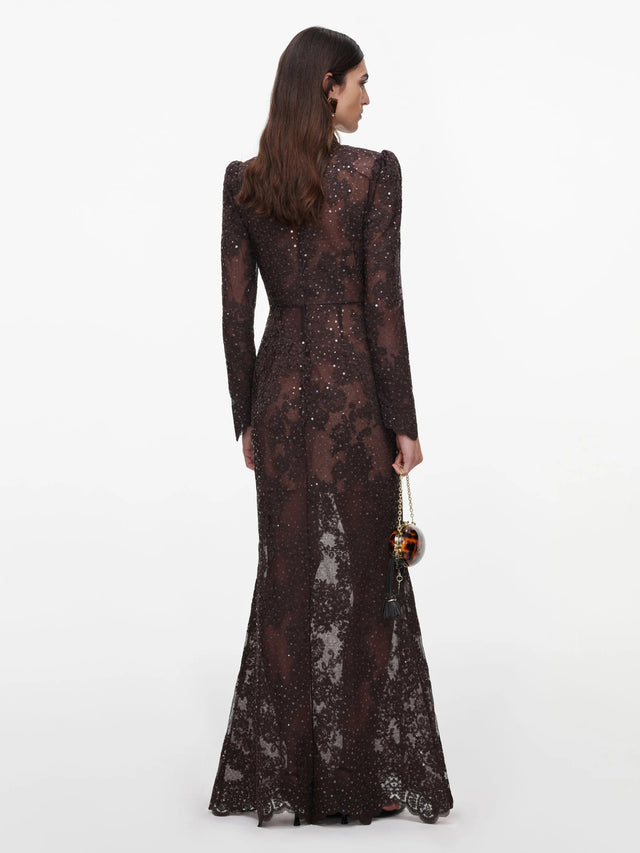 Sequin Lace Maxi Dress