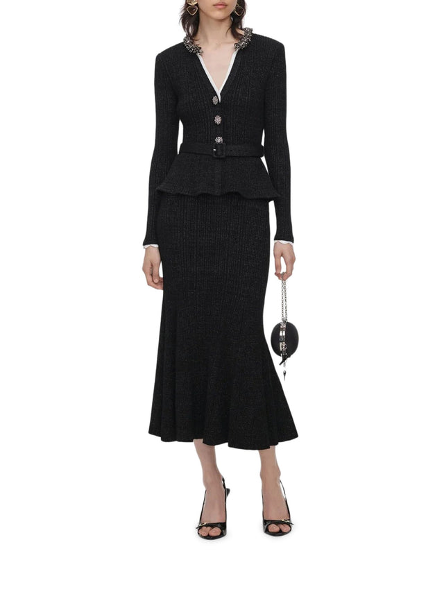 Lurex Rib Knit Midi Dress
