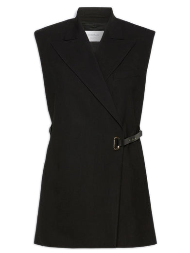 Blazer smanicato in viscosa stretch