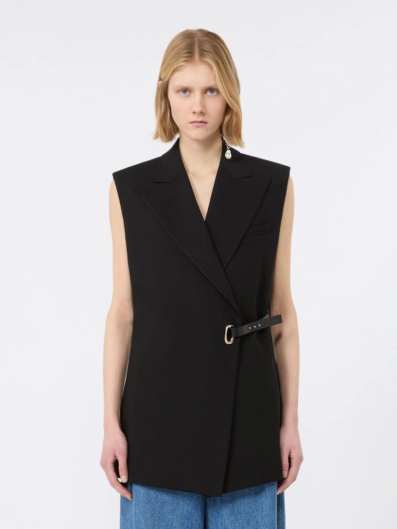 Blazer smanicato in viscosa stretch